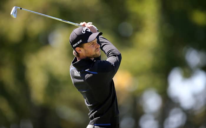 Thomas Detry plays his shot from the third tee during the third round of the U.S. Open golf tournament at Winged Foot Golf Club - West.